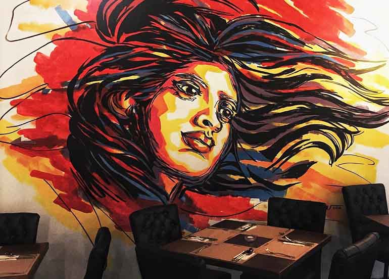 Interiors and Mural of Restoran Garuda