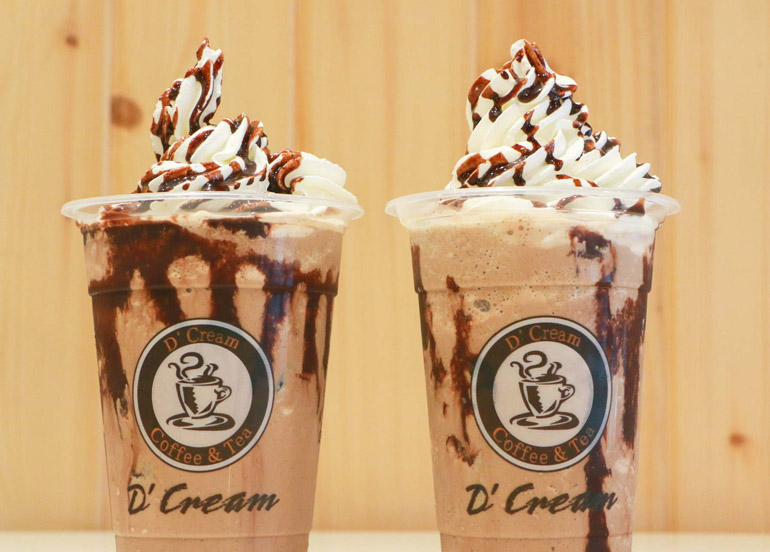Coffee Drink from D' Cream topped with whipped cream