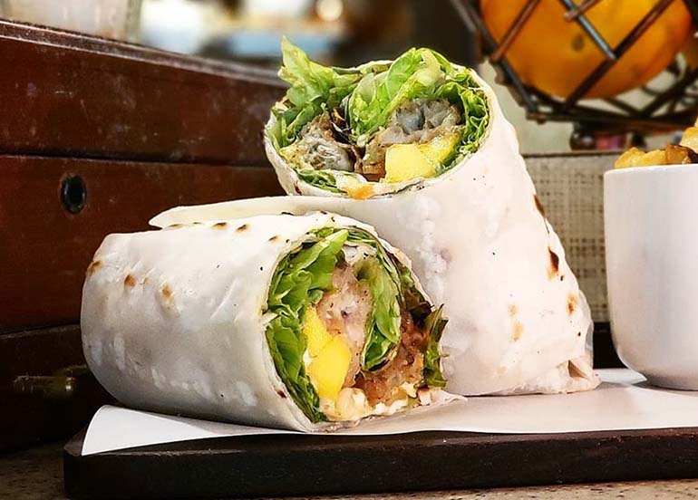 Prawn and Oyster Tempura wrap from CDP Global Table