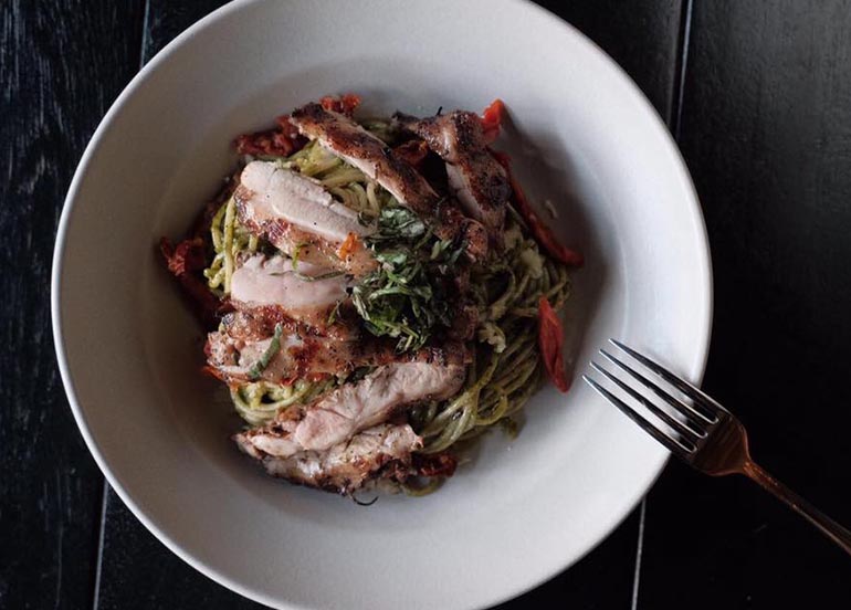 Chicken Pesto Pasta from The Wholesome Table