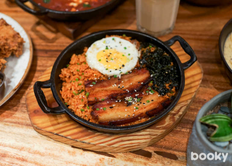 The Fat Seed Cafe + Roastery kimchi fried rice with bacon slab