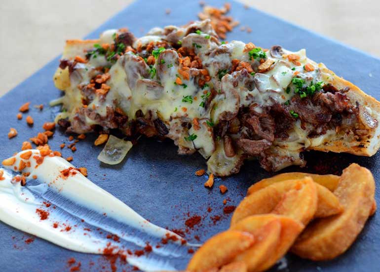 Beef, Bread, and Potato Wedges from The Bayleaf Intramuros