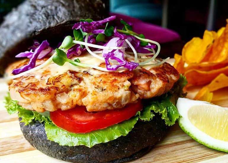 Salmon Burger from Cafe Adriana by Hill Station