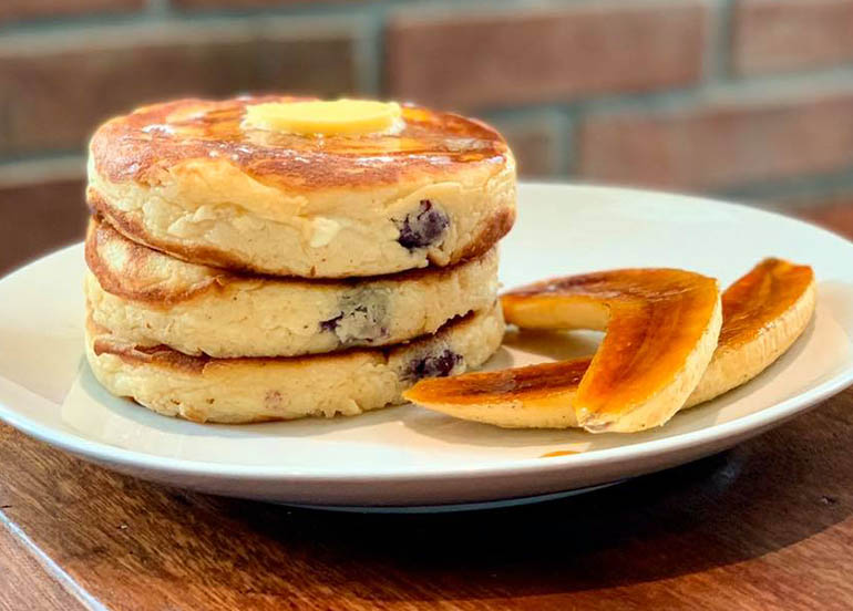 Pancakes and Caramelized Banana from Wildflour Restaurant
