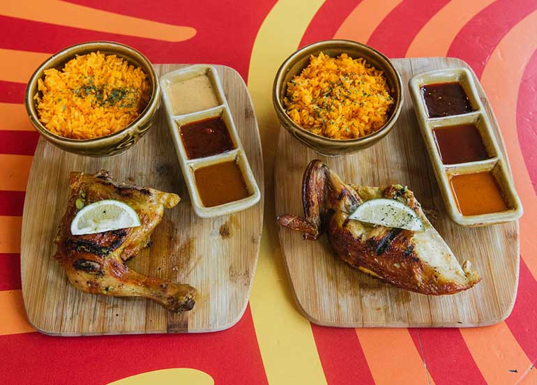 Chicken and Sauces from Peri-Peri Chicken 