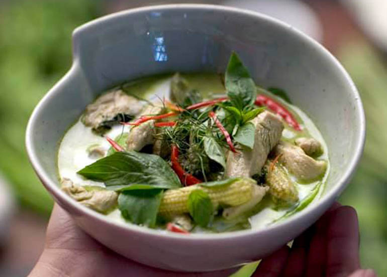 Green Chicken Curry with Eggplant and Basil from Blackbird at the Nielson Tower