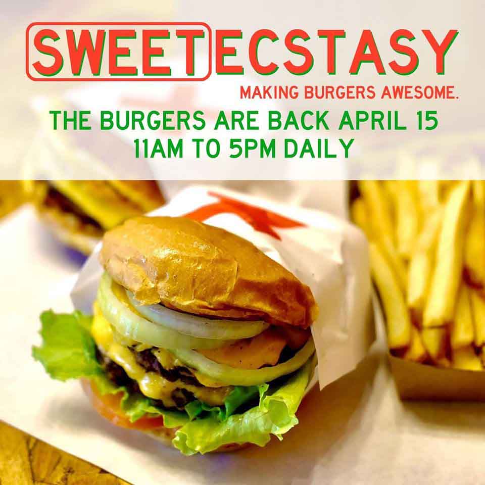 Sweet Ecstasy Burger Delivery Announcement