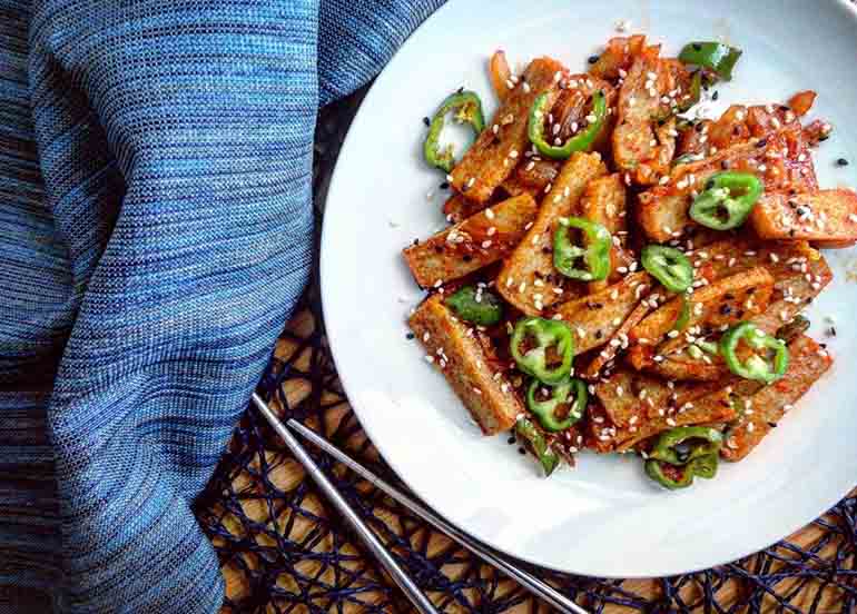 Spicy Stir Fried Fish Cakes