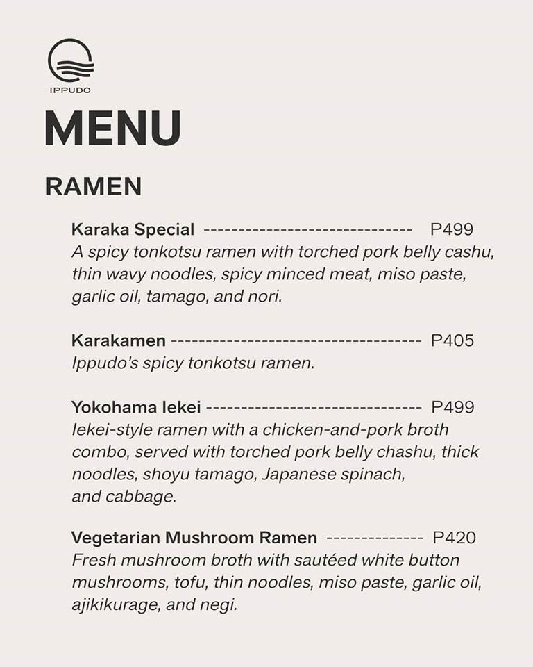 Ippudo Philippines Delivery Menu 2 