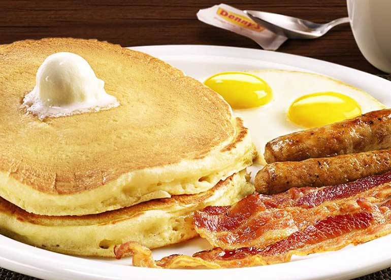 Pancakes , Eggs, Sausage, and Bacon from Denny's