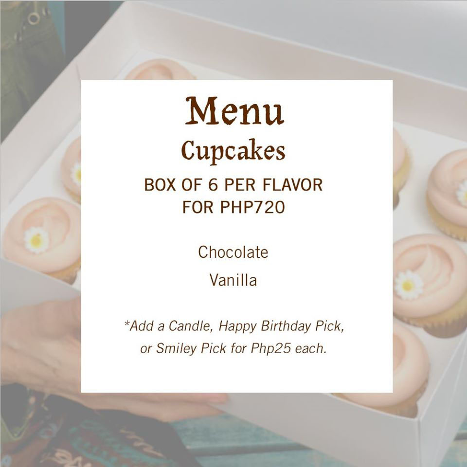 M Bakery Cupcakes Menu