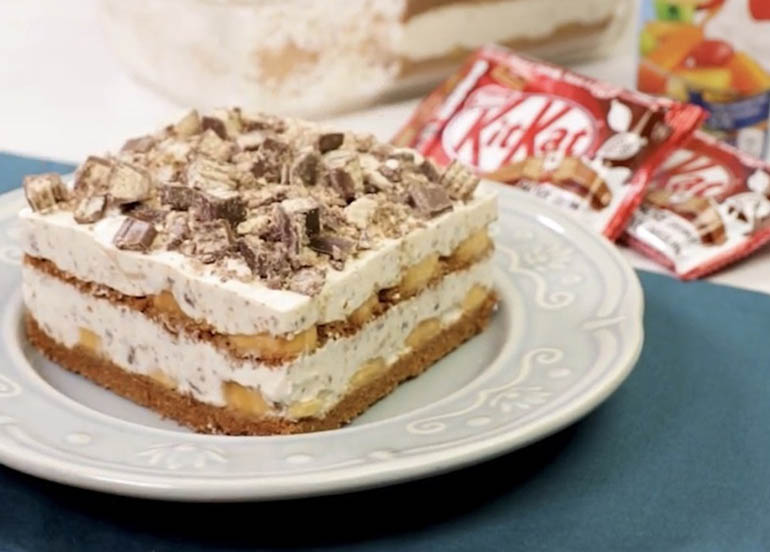 Banana Kitkat Refrigerator Cake