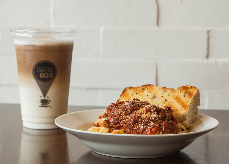 Pasta and Coffee from Bo's Coffee
