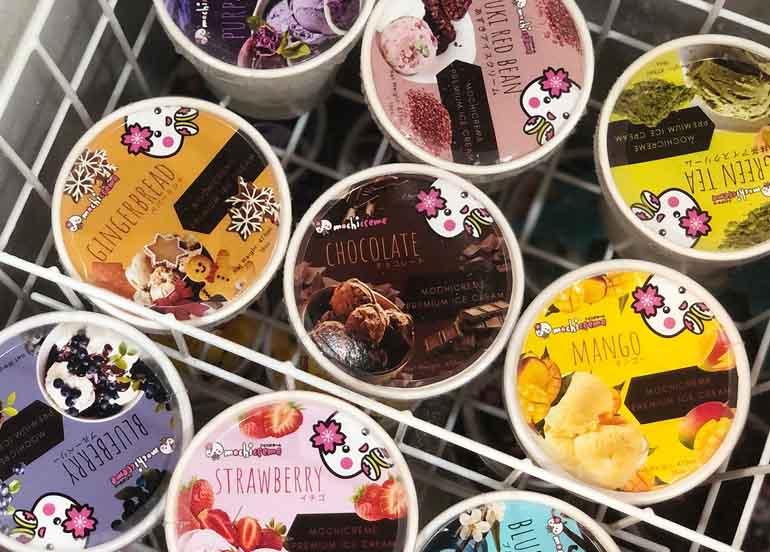 mochi creme ice cream, daiso japan food hub