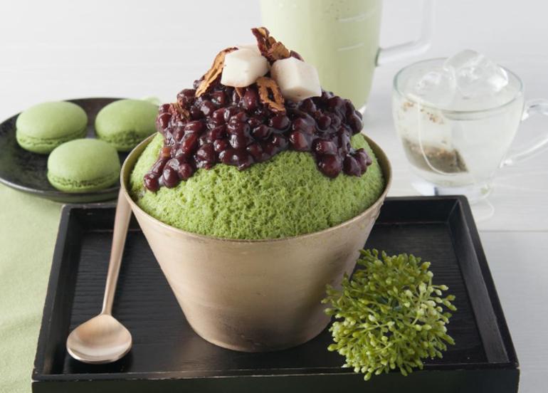 green tea bingsu with red beans cafe seolhwa