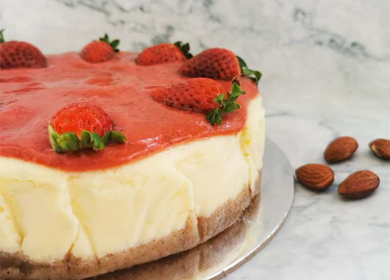 Keto Filipino Strawberry Cheesecake