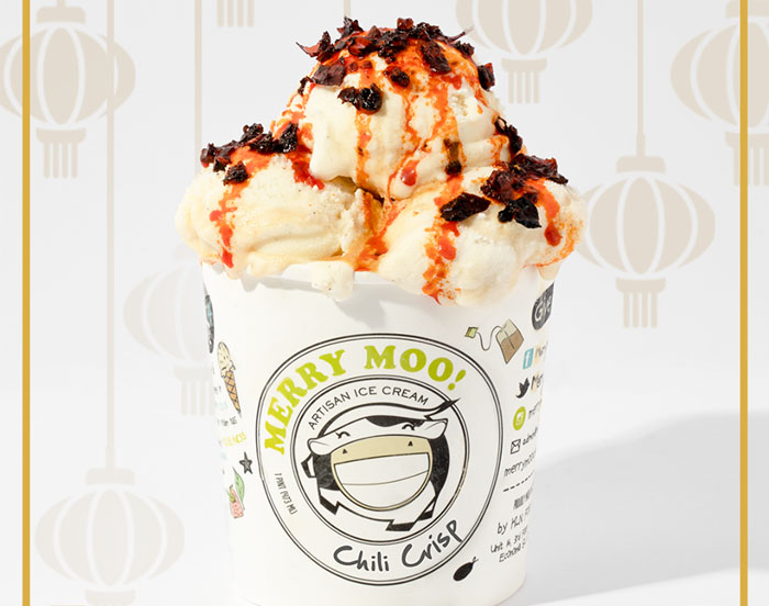 chili crisp, merry moo ice cream