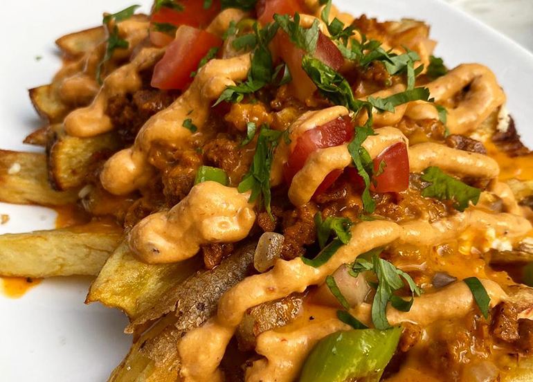 Green Bar Vegan Fries Nachos