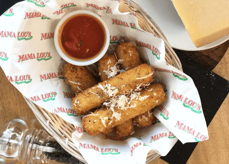 mozzarella sticks, mama foods cloud kitchen