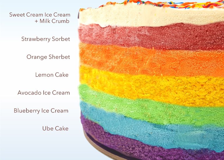 sebastian's ice cream rainbow cake