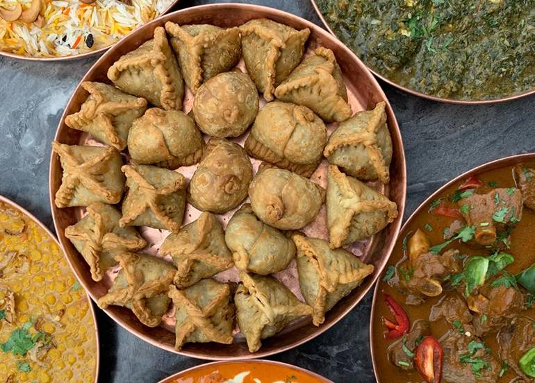 Kashmir Samosas and Curry