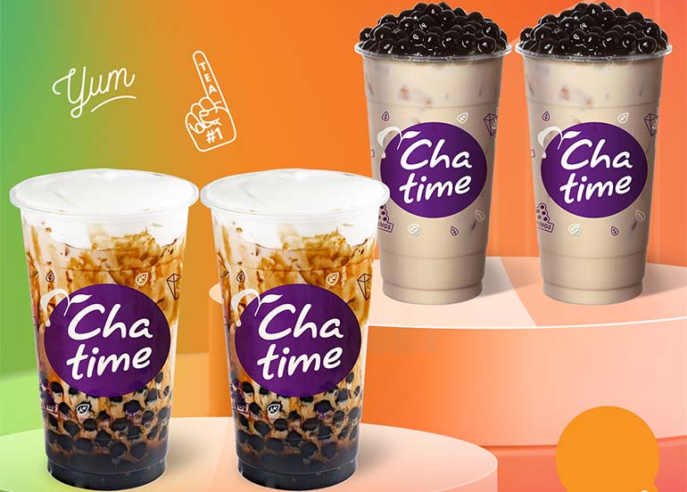 Pearl Milk Tea and Large Brown Sugar Pearl Milk Tea from Chatime