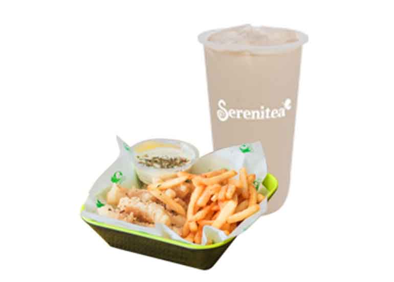 Fried N' Dip and Traditional Milk Tea from Serenitea