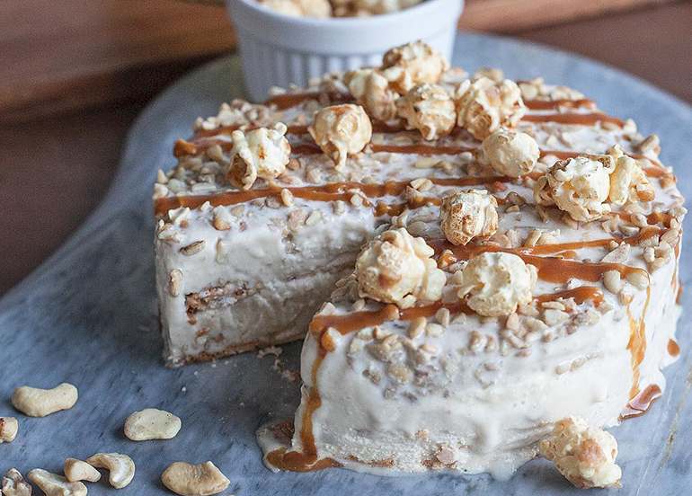 The Creamery Catering Popcorn Sans Rival Ice Cream Cake