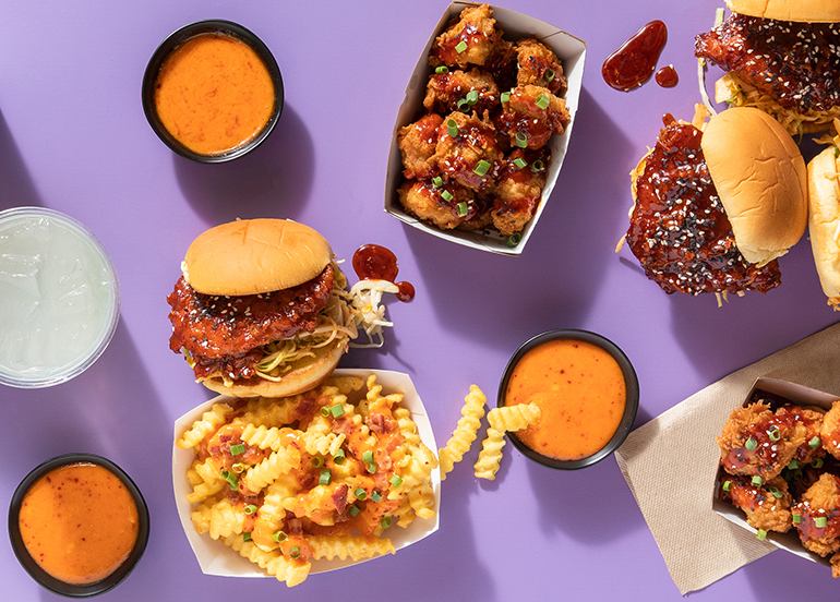 Shake Shack Gochujang Fried Chick'n Sandwich and Chickn' Bites Crinkle Cut Fries