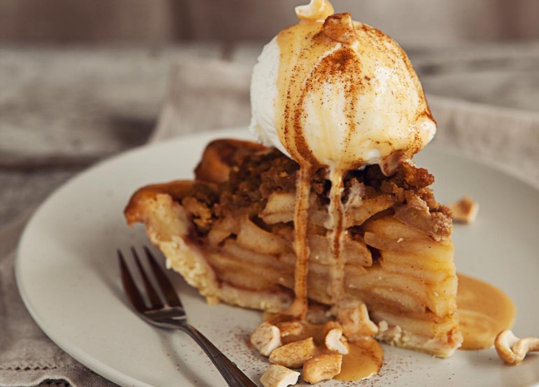 Cafe Mary Grace Apple Pie with Walnut Crumbs