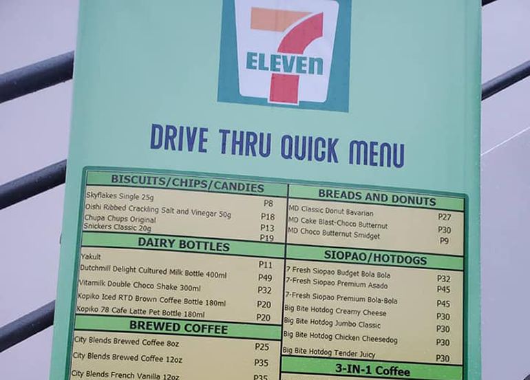 7-Eleven Drive-Thru Menu