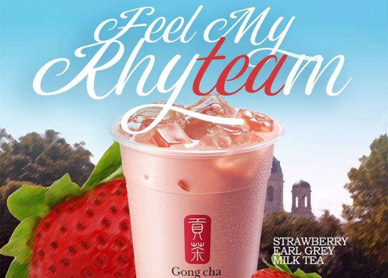 red velvet feel my rhythm gong cha strawberry earl grey milk tea