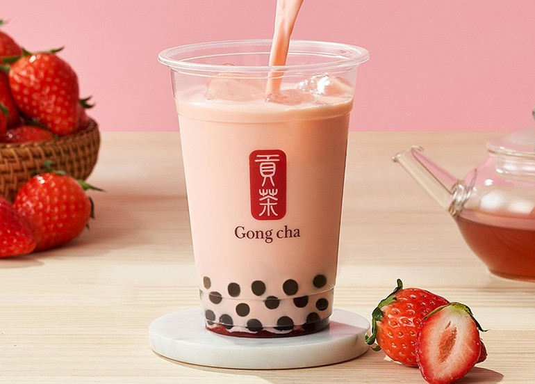 gong cha strawberry earl grey milk tea