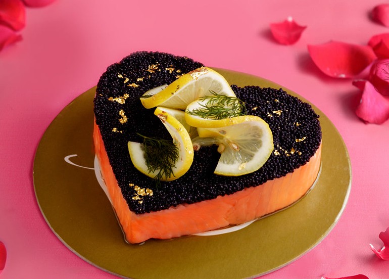 bizu Smoked Salmon and Black Caviar Pie