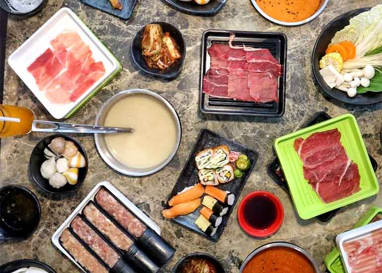 Ingedients from Hot Pot from Nabe Japanese Izakaya and Hot Pot