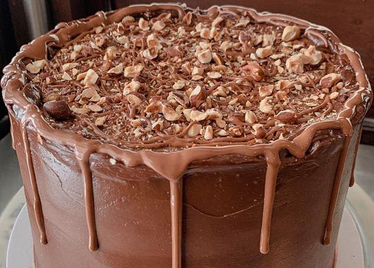 pure hazelnut chocolate cake bungalow cafe