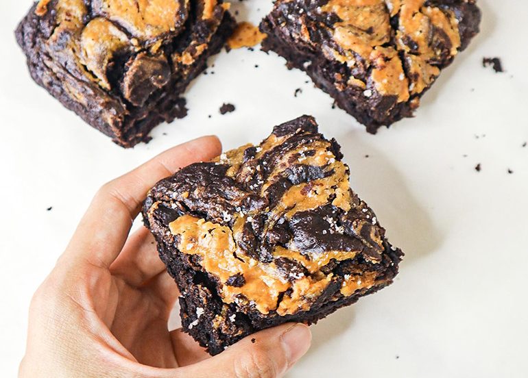 healthy bean salted peanut butter brownies