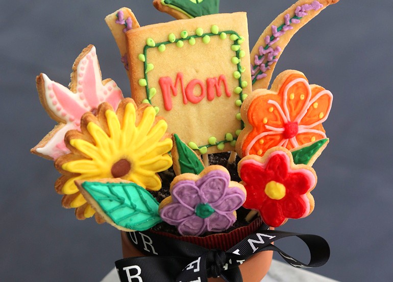 wildflour cafe and bakery cookie pot flower bouquet