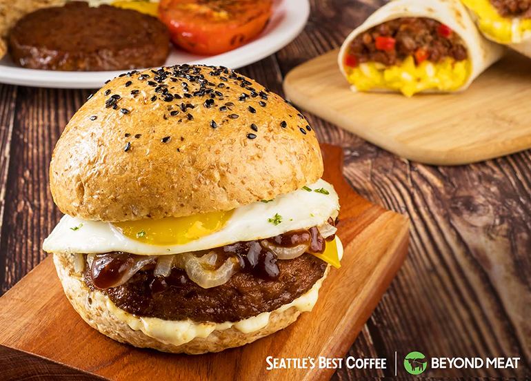 seattle's best coffee beyond meat chipotle bbq burger