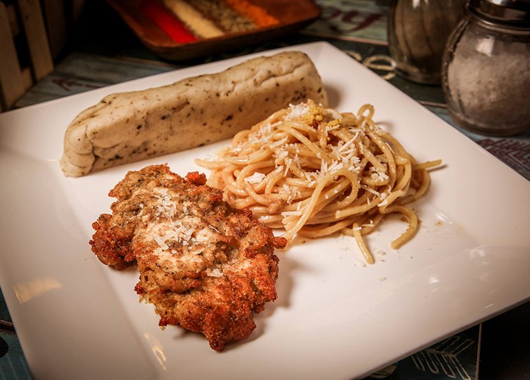 HASHERY AGLIO OLIO WITH CHICKEN PARM