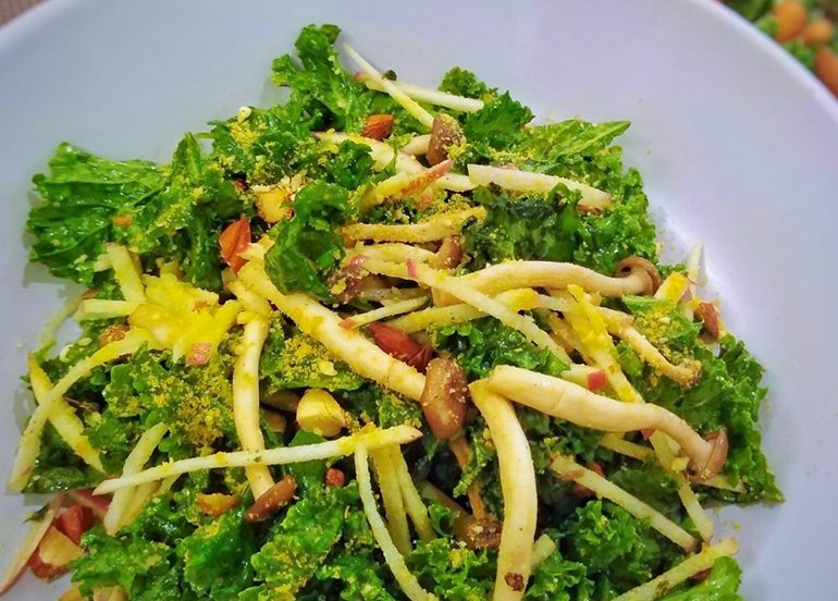 iVegan restaurant warm kale salad