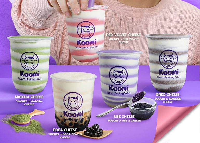 koomi yogurt cream cheese matcha boba uba oreo