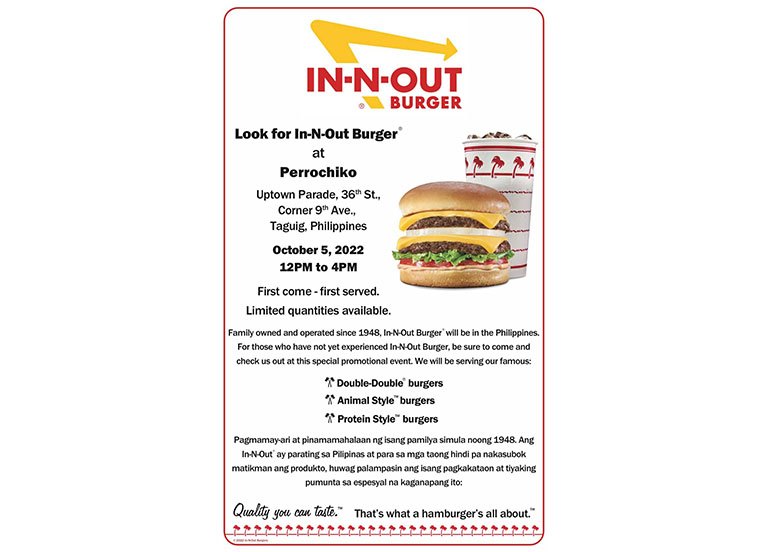 Announcement In N Out