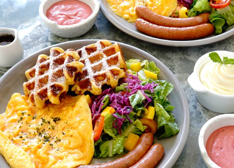 tokyo milk cheese factory all-day breakfast waffles sausage