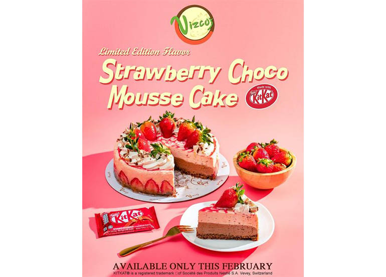 Strawberry Choco Mousse Cake Vizco's Restaurant and Cake Shop