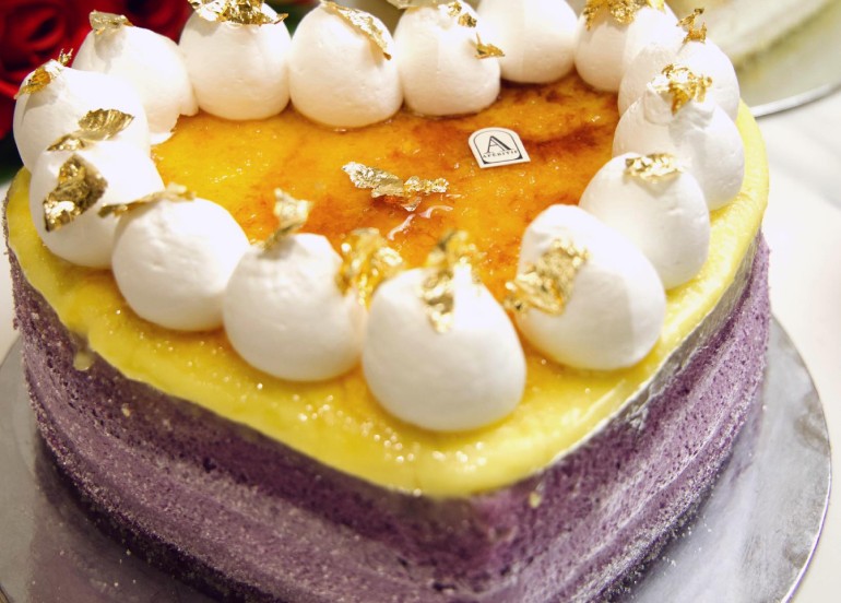 aperitif ube creme brulee cake 