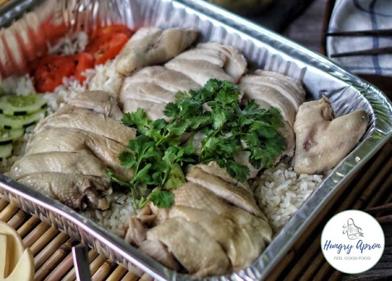 the hungry apron hainanese chicken rice food tray