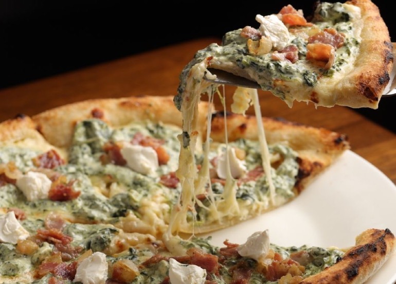 giannetto spinach and cream cheese brick oven pizza