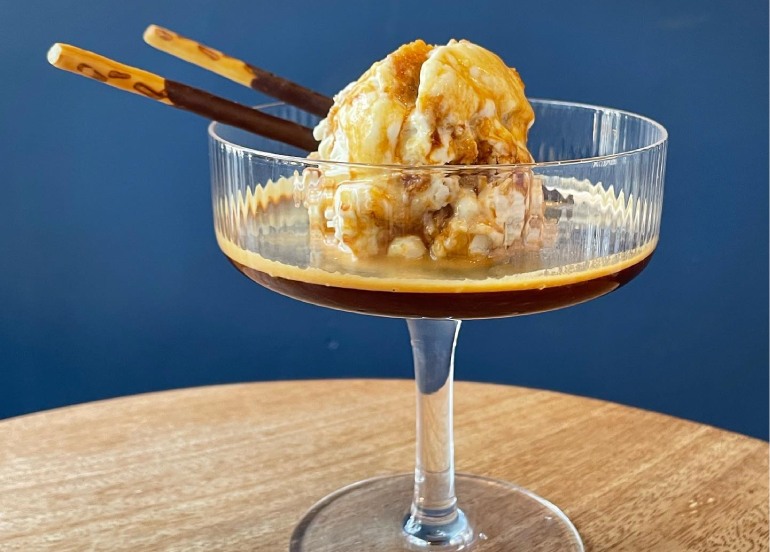 latitude bean bar cereal milk affogato