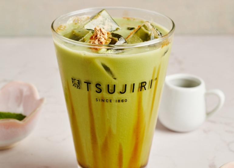 tsujiri kinako kuromitsu matcha latte